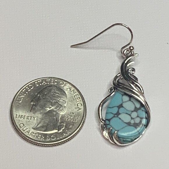 Turquoise Earring, Turquoise Jewelry, Boho Earring, Bohemian Earring, Gift Idea - Picture 3 of 4